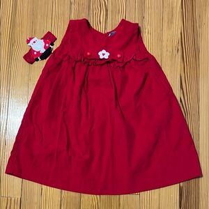 Funtasia!! Too… Red Corduroy Jumper with Valentine and Santa Decor size 3T